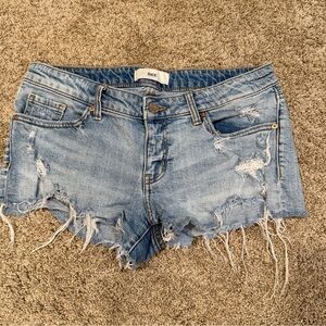 BKE Stella Distressed Blue Jean Shorts